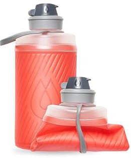 HydraPak Flux - Bouteille d'eau de randonnée pliable (750 ml) - Bouchon à vis sans BPA, ultra léger et anti-déversement - Rouge séquoia