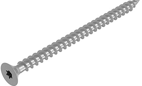 SECCARO Lot de 75 vis à bois pour panneaux d'aggloméré 6 x 90 mm, en acier inoxydable V2A VA A2, avec filetage complet, TX/six pans creux