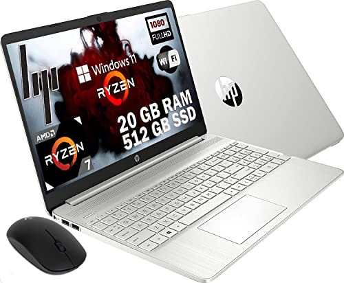 HP G8 Notebook New Model 2023, Ryzen 7 5825U 8 Core, 512GB SSD M2 NVME Full HD IPS Display 15.6, DDR4 20Gb, Wi-fi, 3 USB, HD Webcam, Windows 11 Pro 64 Bit, Free Office, Free Mouse