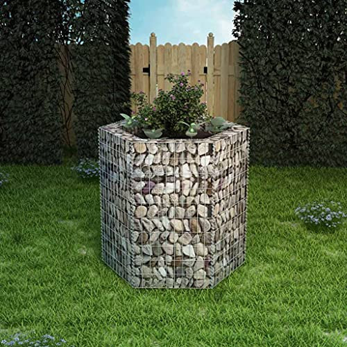Gabionen Metallgitter Gartenzaun Metall Sechseckiges Gabionen-Hochbeet 100×90×100 cm Robuste und dekorative Gartengestaltung für vielseitige Anwendungen