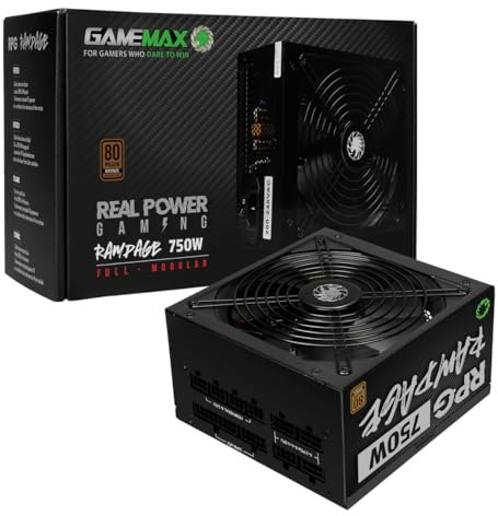 Gamemax 750W Rpg Rampage Fully Modular Psu 80+ Bronze Flat Black Cables Power Le