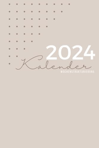 Buchkalender 2024: Wochenübersicht in 6 x 9 Zoll mit Modernem Design