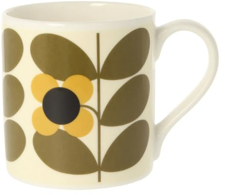 Orla Kiely Stem Bloom Yellow Quite Big Mug 350ml - Bone China