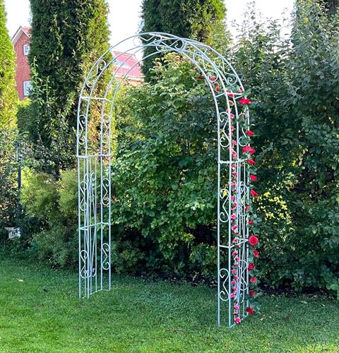 DanDiBo Rosenbogen aus Metall Stabil Verzinkt Massiv 140 cm Torbogen 96522 Wetterfest Rundbogen Volleisen Rankhilfe Gartenbogen Feuerverzinkt