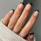 JUSTOTRY 24 Pcs Black French Tip Press on Nails Short Designs,Glossy Nude False Nails Square,Pretty Stick on Nails for Women and Teens,Squoval Fake Nail for Nail Art