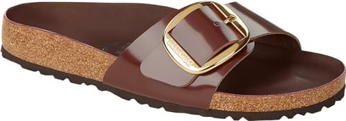 BIRKENSTOCK Madrid Big Buckle Natural Leather Patent Schmale Weite EU 41