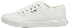 ONLY Femme Onlnicola Canvas Sneaker Noos Basket, Blanc, 38 EU