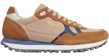 Pepe Jeans Herren Brit-On Prints M Sneaker, Brown Tobacco Brown, 40 EU