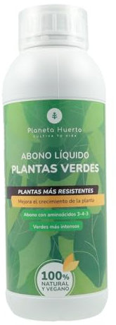 Planeta HUERTO | Abono Líquido Plantas Verdes 1 litro Fertilizante Especializado - Abono para Plantas Verdes de Interior y Exterior