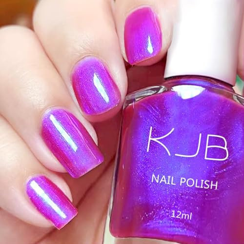 Glitter Nail Polish - Nude nail polish, Auroras Shining Gel Nail Varnish Quick Dry & Long Lasting Metallic Shimmer nail varnish No Need Cure Nail Paint Manicure Gift (13#Rose Pink, 1)