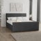 Kaiser Möbel Trento Boxspringbett mit bettkasten und Topper 180 x 200 cm Matratze Doppelbett Bettgestell Stilvoll Schlafzimmer Rahmenbettgestell Stoff Velo Graphite