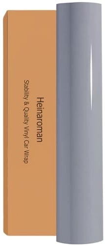 Heinaroman Autofolie für Karosserieschutz Kratzfestigkeit Air Release Technology 91 X 152CM Grau Glänzend Car Wrapping Folie Vinylfolie
