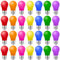 MZYOYO 28er Pack Bunte Glühbirnen E27 2W, Farbige LED Birne für Lichterkette, Party, Weihnachten Deko - Rot, Grün, Blau, Orange, Gelb, Rosa, Violett