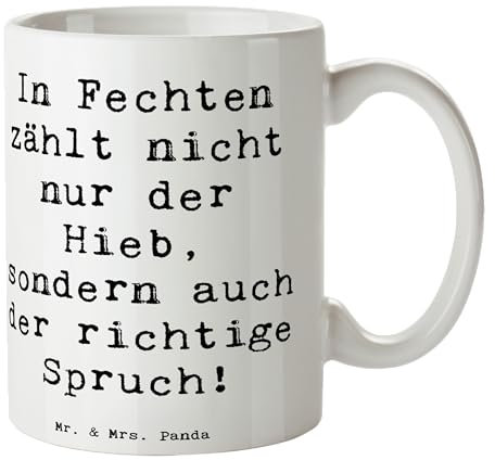Mr. & Mrs. Panda Tasse Spruch Fechten Spruch - Geschenk, Duell, Kaffeetassen, Geschenk Sport, Handgefertigte Produkte, Cappuccino Tassen, Degen,