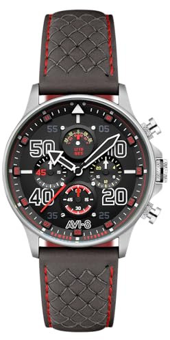 AVI-8 Hawker Typhoon Coningham Herren-Chronograph D-Day 80 Limited Edition mit Lederband AV-4093, rose