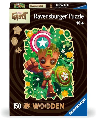 Ravensburger Wooden Puzzle 12001459 - Groot - 150 Teile Kontur-Holzpuzzle mit stabilen, individuellen Puzzleteilen und 15 kleinen Holzfiguren = Whimsies, für Erwachsene und Kinder ab 10 Jahren