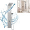YUENFONG Panel de ducha 5 en 1, sistema de ducha de acero inoxidable, multifuncional, incluye ducha de lluvia, cascada, masaje de espalda, ducha de mano, fácil montaje en pared, plata cepillada