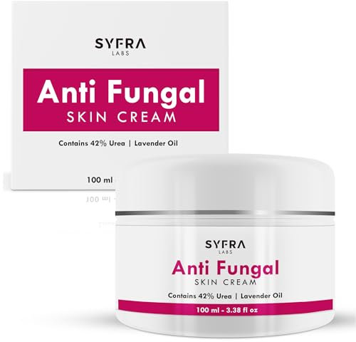 SYFRA LABS Athlete's Foot Cream - Antifungal Fungal Nail Treatment with Urea & Lavender for Toenail Fungus, Cracked Skin, Verruca Treatment, Ringworm, Jock Itch Relief, 2oz