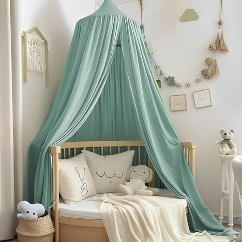 Vercico Kinderbetthimmel, runde Kuppel, 240 cm, Betthimmel für Prinzessinnen, Mädchen, Moskitonetz für Kinderzimmer, Kinderzimmer, Dekoration, Babybett