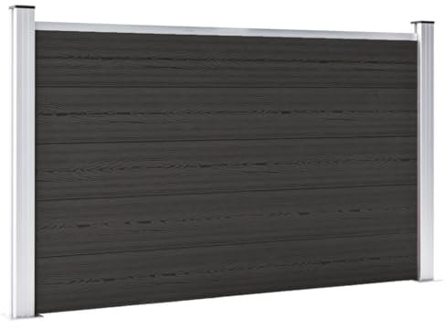 Dekorative Zäune Sichtschutz Zaun Bauzaun Sichtschutz Begrenzungszaun Für Hunde - Zaunelement WPC 180x105 cm Schwarz für Garten Camping Höfe Bauernhof
