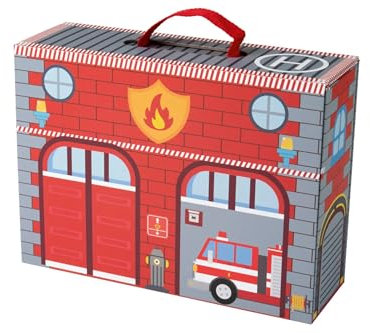 Generisch Spielkoffer mit großer Spielfläche 13-teilig (Feuerwehrstation)
