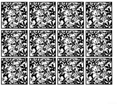 Raumteiler, hohles Design, dekorativer Vorhang, hängende Raumteiler, Kunststoff, schwarz, 12 Stück