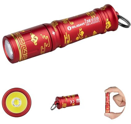 OLIGHT I3E EOS Mini Linterna Llavero de 90 Lúmenes y Alcanza a 44m,Linterna Pequeña Resistente al Agua IPX8,Batería AAA Incluida,para Acampar, Cazar, Pescar y Emergencia (Nubes Propicias)