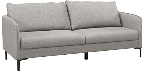 Modernes 3-Sitzer-Sofabett mit waschbaren Bezügen, Metallbeinen und Leinenstoff, grau, Sofa, Couch für Wohnzimmer, Büro, kleine Räume, gepolsterte Ecke, Lounge, Loveseat, Sofa, 192 cm