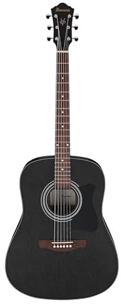 IBANEZ Jampack Akustikgitarren-Set 6-String - Weathered Black Open Pore + Gigbag, Gurt, Stimmgerät & Plektren