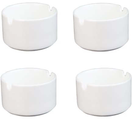 4 Stück Sublimations-Aschenbecher aus weißer Keramik für Zigaretten, DIY-Wärmeübertragungsdruck, runder Keramikhalter für Tisch, Terrasse, Innenbereich, ausgefallenes Geschenk für Raucher, Zuhause