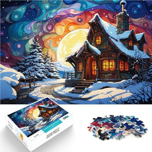 Puzzle für Erwachsene 1000 Teile Bunte Iglu-Landschaft Lernspiele Heimdekoration Puzzle 26 x 38 cm tolle Geschenke und Spielzeuge