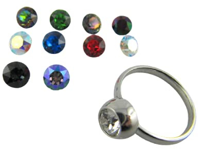 Tara24 Ring Wechselring Edelstahl Kristalle Gr. 19-10 Kristalle 10 Farben Ring Edelstahlring Wechselschmuck (651)