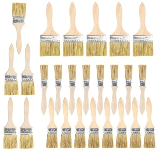 Juego de 26 Brochas para Pintura,para Tintes, Barnices, Bricolaje | Set Brochas Pintor, 20/35/45/70 mm de Ancho, para Pintar Madera, Cercar, Paredes y Muebles