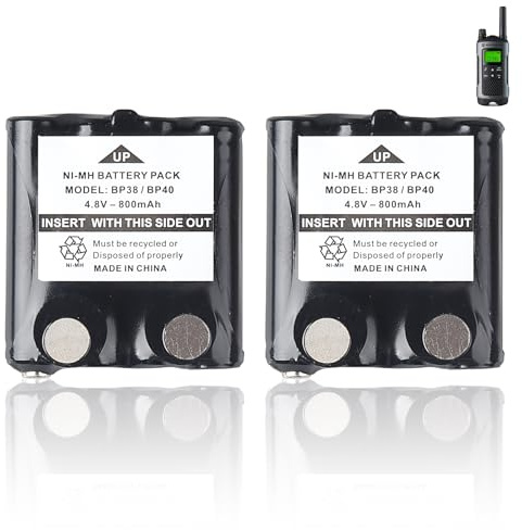2Pack 4.8V 800mAh Rechargeable Ni-MH Battery Compatible with Motorola Radio TLKR T81 Hunter T80 T61 T60 T50 T9 T8 T7 T6 T5 T4 T3 XT180 XTR446 IXNN4002A, AAA Pack