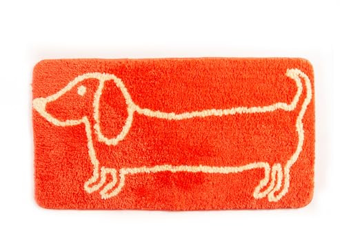 Helio Ferretti Badematte Dackel Orange rutschfest ca. 65 x 35 x 1,2 cm