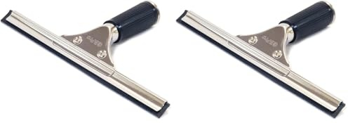 GBPro Professional Window Squeegee Stainless Wiper with Rubber Blade - 15cm/25cm/35cm/45cm - Windows, Bathroom Shower Screen Cleaner, Tiles, Glass - Window Cleaning Equipment (Pack of 2)