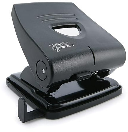 Rapesco PF827PB2 Germ-Savvy Antibatterico, Perforatrice a 2 Fori 827-P, Capacità 30 Fogli, Nero