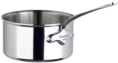 Mauviel M'Cook 5-Ply Polished Stainless Steel Sauce Pan, And Cast Stainless Steel Handle, 0.8-qt, Made In France