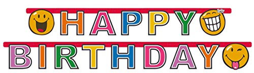 Amscan - 551963 - Partykette HAPPY BIRTHDAY Smiley Comic - 180 x 15 cm