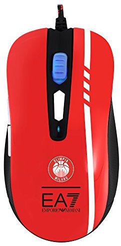 MARSGAMING MMEA7 Official Gaming Mouse Euroleage team EA7 Olimpia Milano, rosso