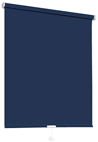 Springrollo Mittelzugrollo Schnapprollo Fenster Rollo Vorhang 16 Farben Breite 62-242 cm Höhe 160 und 230 cm blickdicht lichtdurchlässig Sonnenschutz Sichtschutz Blendschutz (162 x 160 cm Dunkelblau)