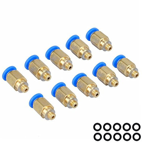 Tenlacum 10 PCS 5 mm Außengewinde 4 mm/0,16 Push to Connect pc4-m5 Pneumatik Air Gerade Quick Fitting für PTFE Tube 3D Drucker Anschluss