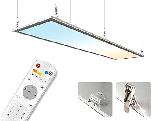 LongLife LED CCT LED Panel Set S | 120x30cm 36W 3000K-6000K silbern Netzteil Fernbedienung