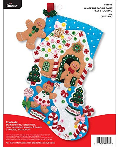 Bucilla 86898E Weihnachtsstrumpf-Filz-Applikation-Set, 45,7 cm
