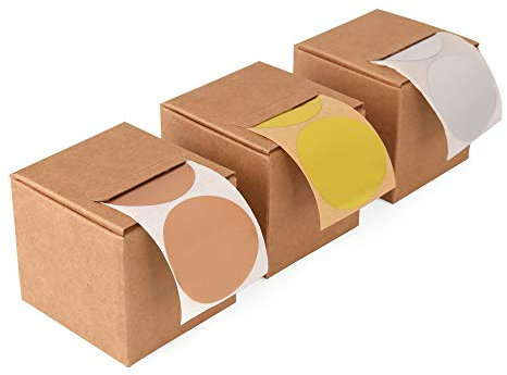 ewtshop® 3 x 50 Stück Dots Punkte runde Aufkleber Sticker, Gold, Bronze, Silber, Durchmesser 4 cm