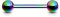 viva-adorno Universal Barbell Piercing Stab Zungenpiercing Brustpiercing Intimpiercing Stecker Hantel Edelstahl beschichtet Z310Z, 1,6x12x5mm, regenbogen
