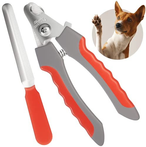 Dog Clippers Nail with Nail File - Anti Slip Grip Pet Nail Clippers, 5.5 Dog Claw Clippers for Small Medium Large Breed, Pet Safe Puppy Nail Clippers, Dog Nails Clippers with Adjustable Safety Guards