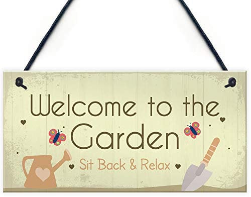 RED OCEAN Cute Garden Sign Summer House Plaque Summer House Accessories Home Decor Plaque Gift Keepsake