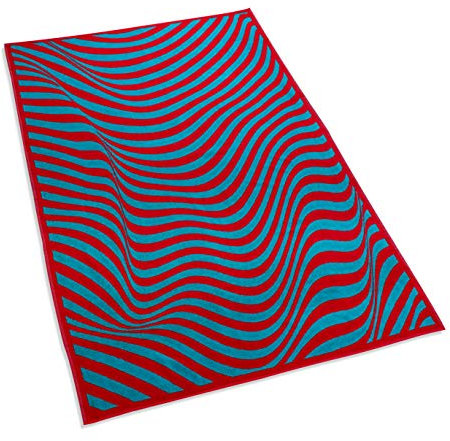 Volkswagen 10A084501 Handtuch Strandtuch ID.3 Now You Can Camouflage Design Rot Türkis 180x125 cm Frottier 100% Baumwolle, 125 x 180 cm