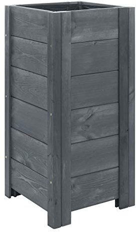 BOGATECO Holz Pflanzkasten Pflanzkübel für Blumen und hohe Pflanzen | 39 x 39 x 79 cm | Anthrazit | Blumen-Topf Perfekt für Garten, Terrasse & Balkon | Imprägniert | Mit Agro-Textil